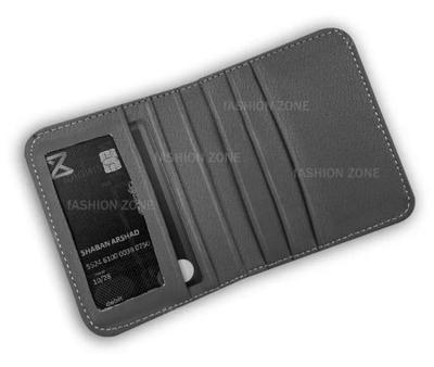 Men's Genuine Leather Wallet Grey Minimalist Design