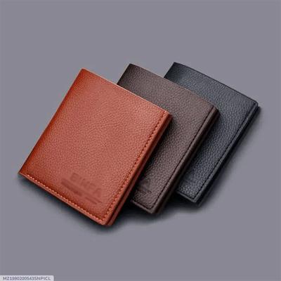 Men's PU Leather Wallet 10x8cm Brown Black Grey