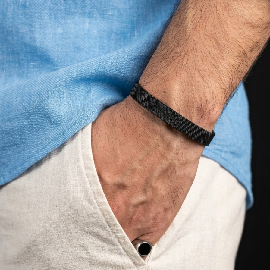 Stainless Steel Mash Bangle Kara Bracelets For Men