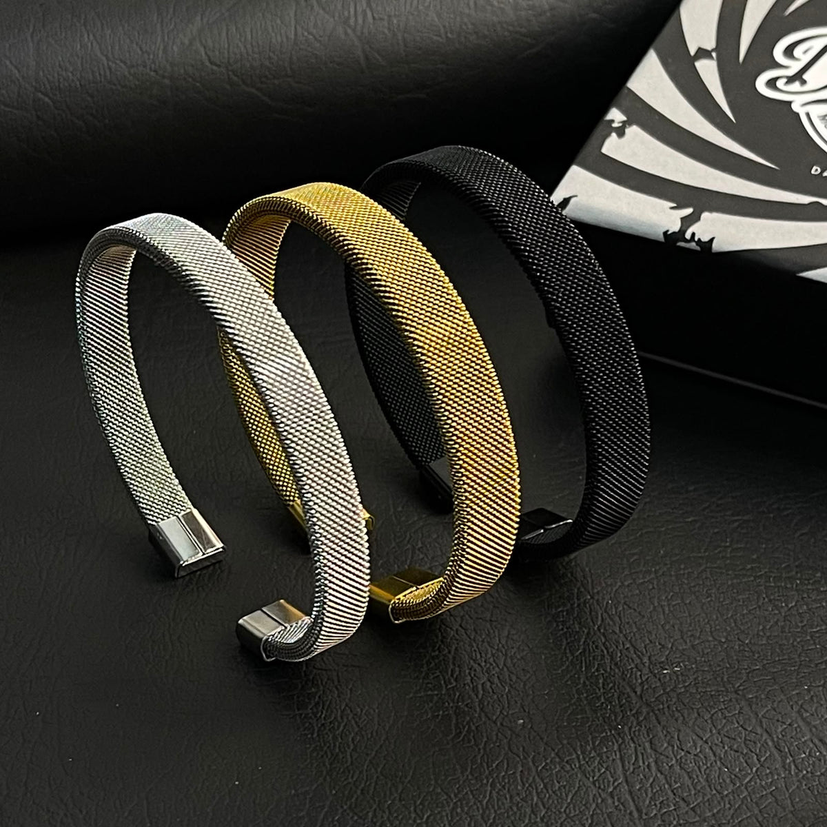 Stainless Steel Mash Bangle Kara Bracelets For Men
