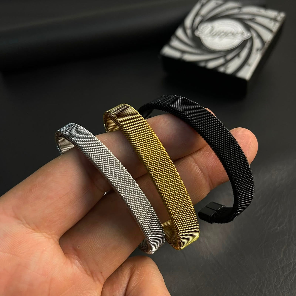 Stainless Steel Mash Bangle Kara Bracelets For Men